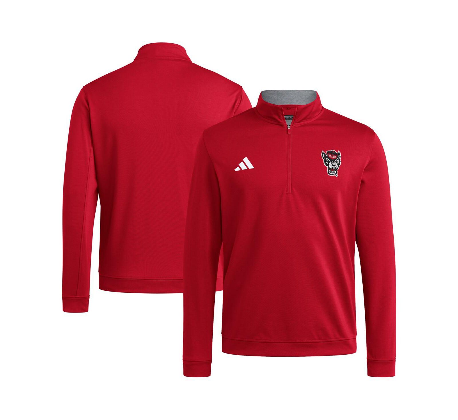 Adidas Men's Red NC State Wolfpack Elevated Tri-Blend Quarter-Zip Pullover Sweatshirt