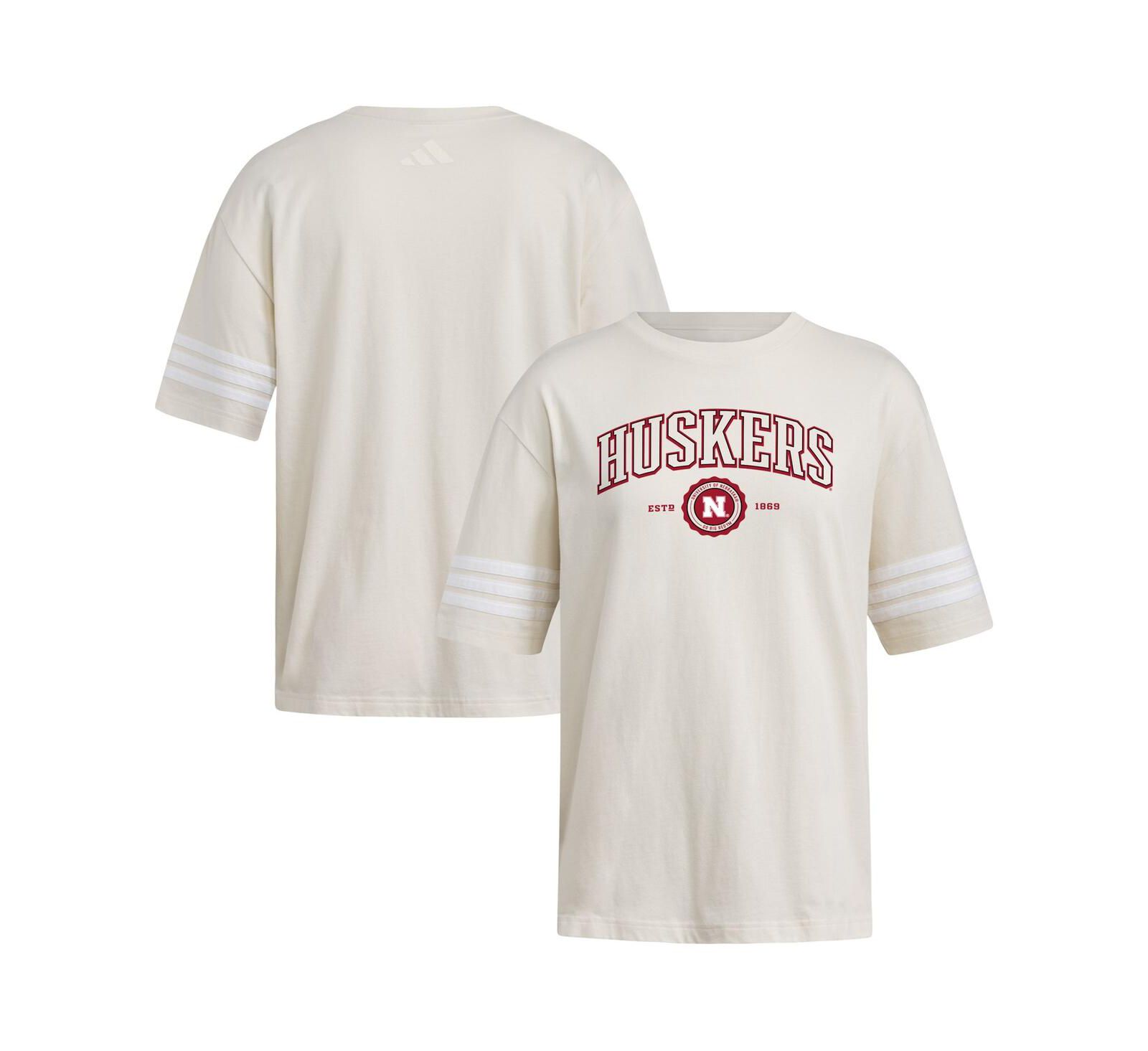 Футболка Adidas Nebraska Huskers Three-Stripes Oversized Женская
