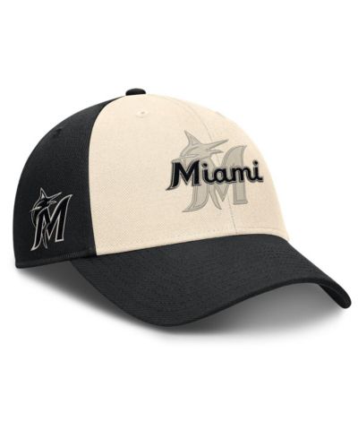 Nike Men's Black/Natural Miami Marlins Statement Club Performance Adjustable Hat