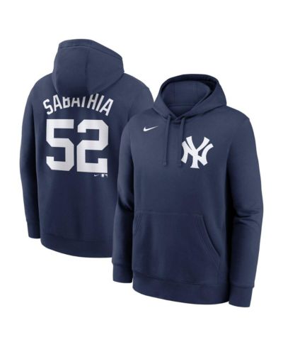 Мужская толстовка Nike CC Sabathia Navy New York Yankees Retired Player Name & Number Club Pullover Hoodie