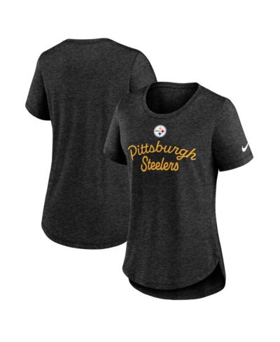 Женская черная футболка Nike Pittsburgh Steelers Script Tri-Blend