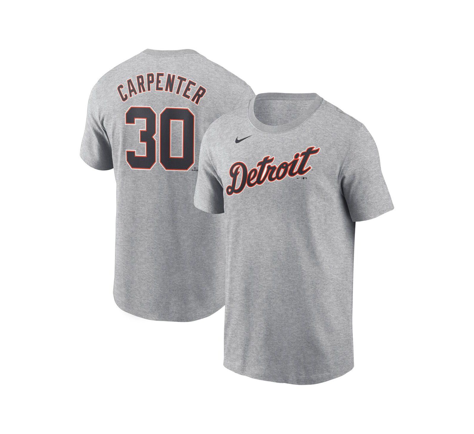 Nike Men's Kerry Carpenter Gray Detroit Tigers Fuse Name & Number T-Shirt