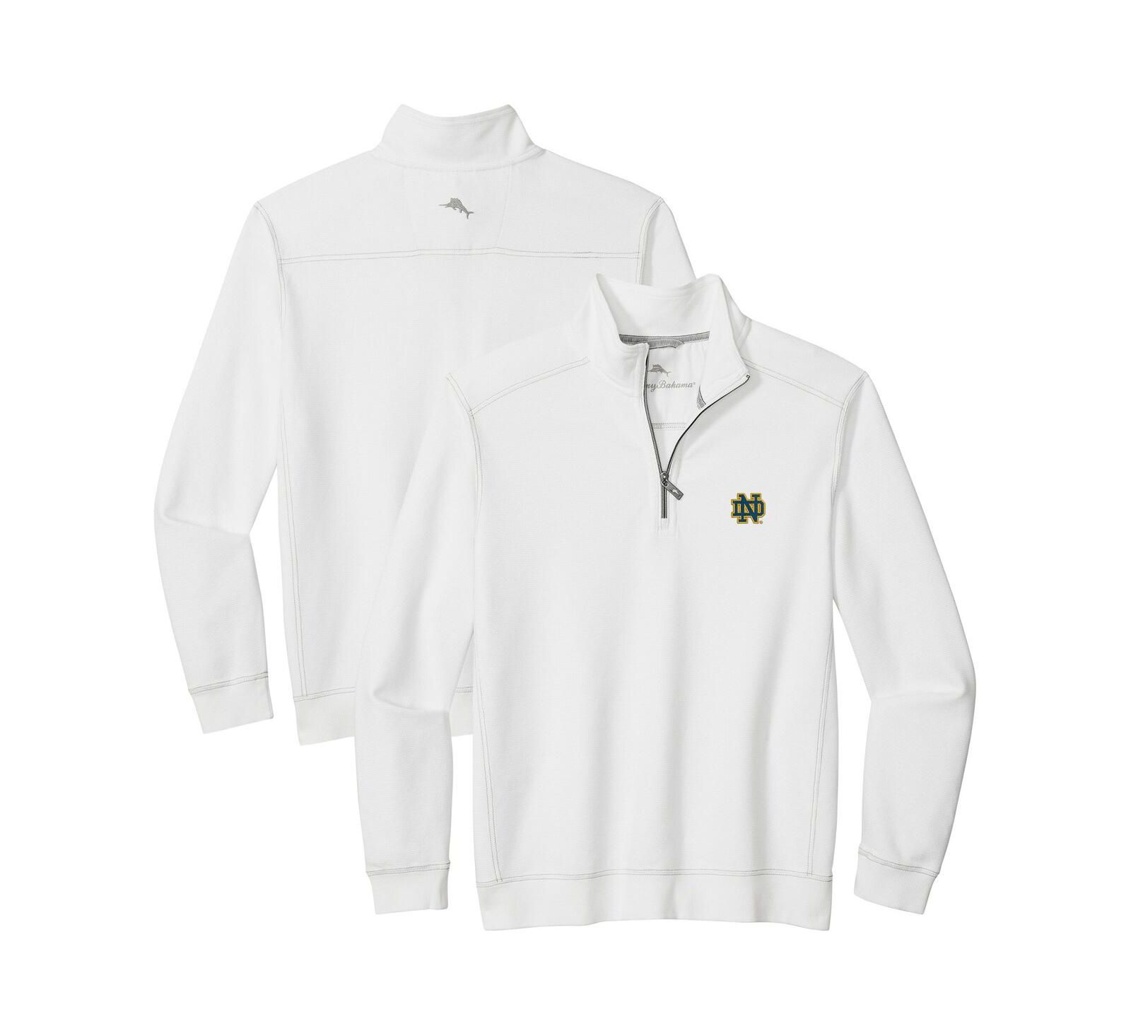 Tommy Bahama Men's White Notre Dame Fighting Irish Montego Bay Half-Zip Jacket