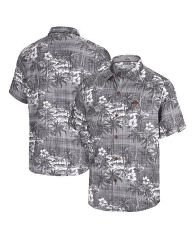 Tommy Bahama Men's Black Ohio State Buckeyes Coconut Point Isla Palmetta Camp Button-Up Shirt