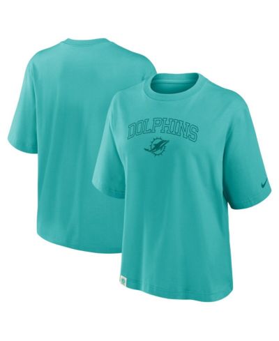 Nike Women's Aqua Miami Dolphins Glory Arch Boxy T-Shirt