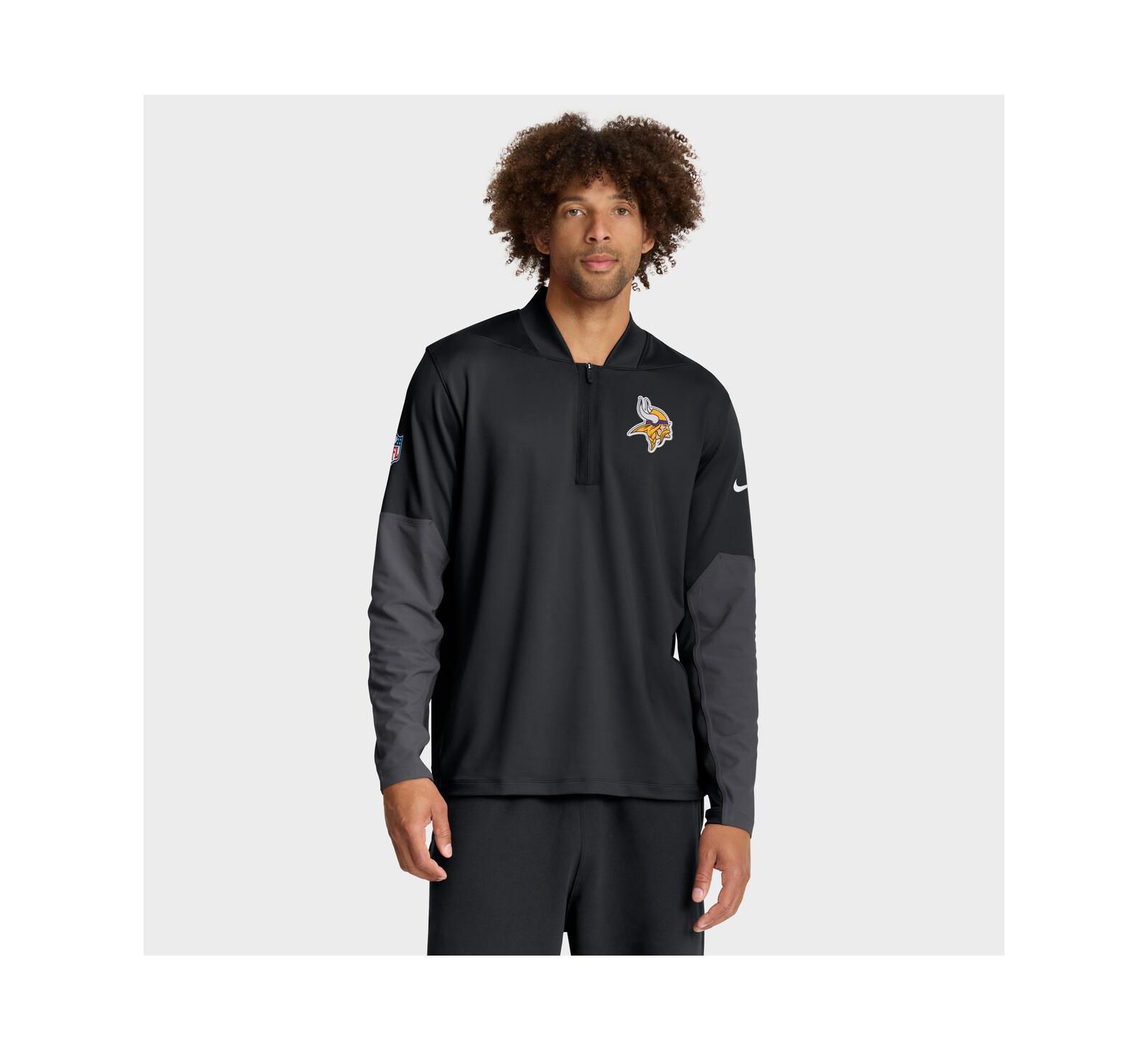 Мужская свитшот Nike Men's Black Minnesota Vikings Sideline Dri-FIT Half-Zip Pullover