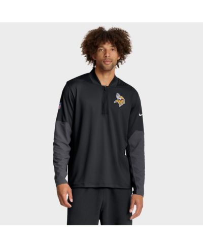 Nike Men's Black Minnesota Vikings Sideline Dri-FIT Half-Zip Pullover Sweatshirt