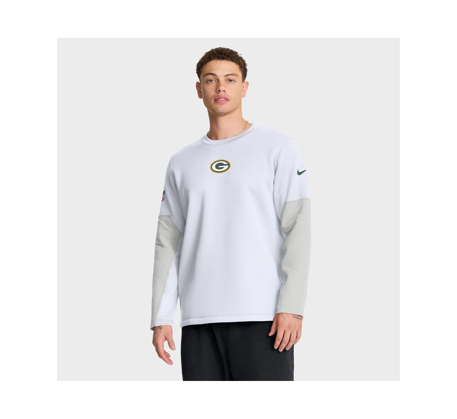 Nike Men's White Green Bay Packers Sideline Scripted to Win Performance Long Sleeve T-Shirt