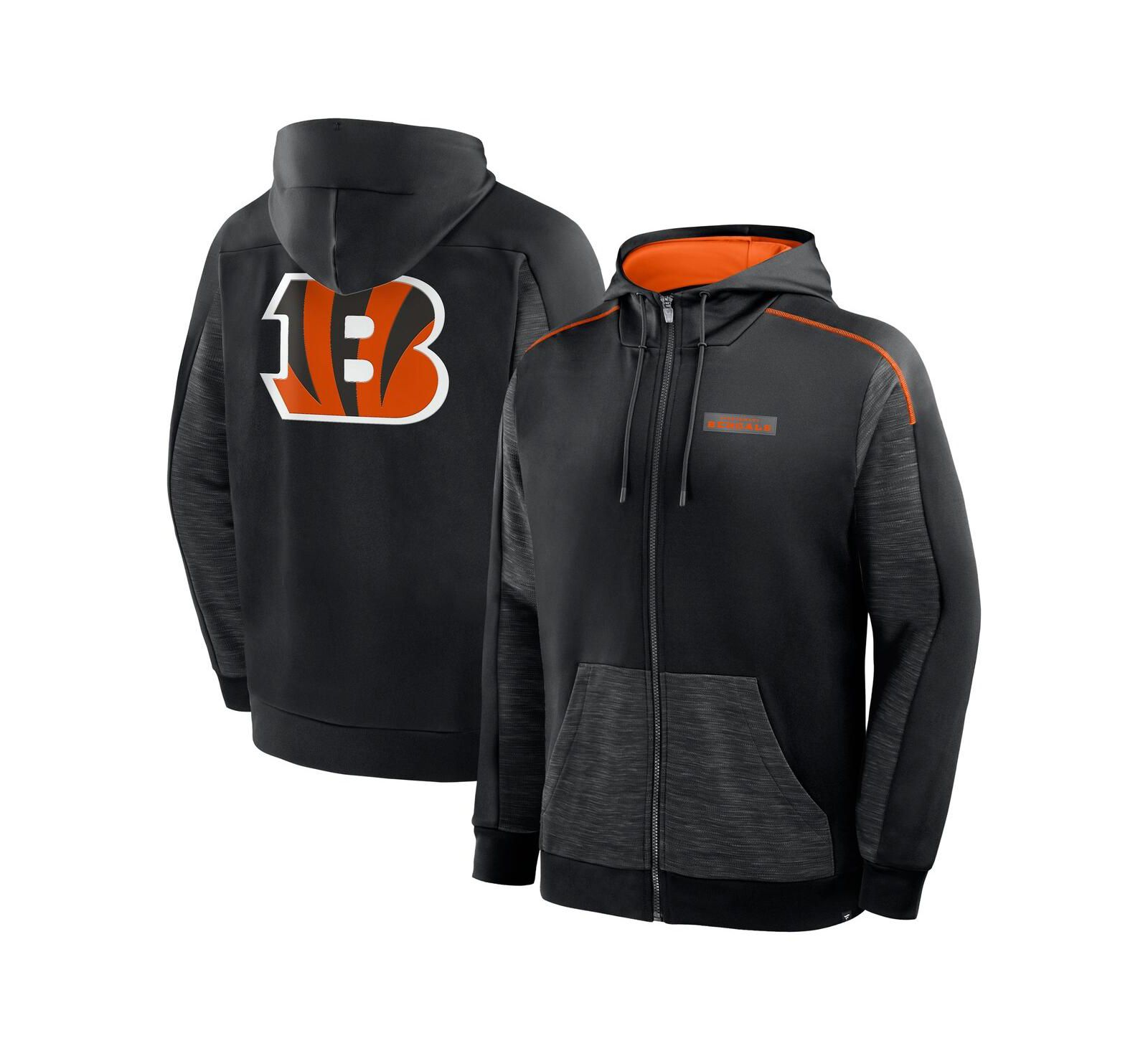 Мужское худи Fanatics Black Cincinnati Bengals Checkdown Pass Full-Zip