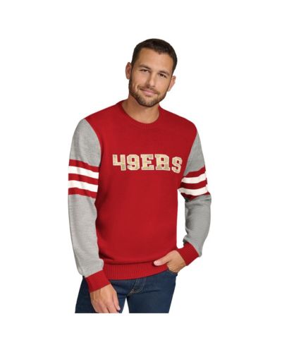 Мужской джемпер Tommy Hilfiger Scarlet/Heather Gray San Francisco 49ers Acrylic Crewneck Pullover Sweatshirt