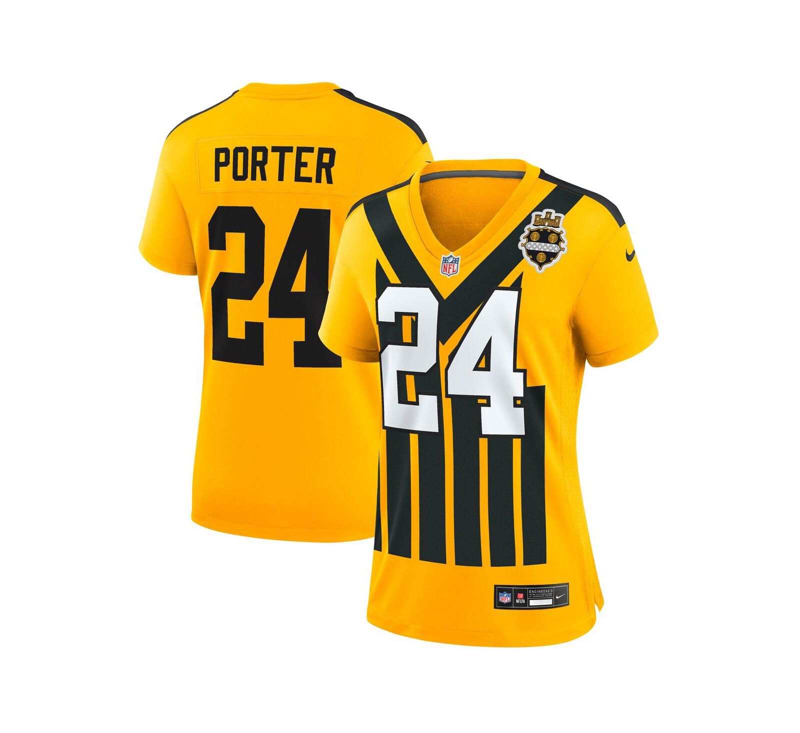 Женская игровая джерси Nike Joey Porter Jr. Gold Pittsburgh Steelers Alternate 1933 Throwback
