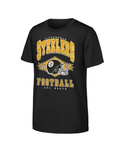 Outerstuff Big Boys and Girls Black Pittsburgh Steelers Kick Off T-Shirt