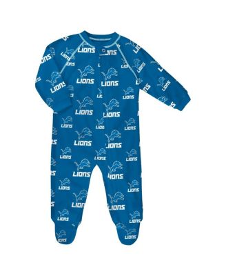Слипстер Outerstuff Baby Boys and Girls Blue Detroit Lions Allover Print Raglan Full-Zip