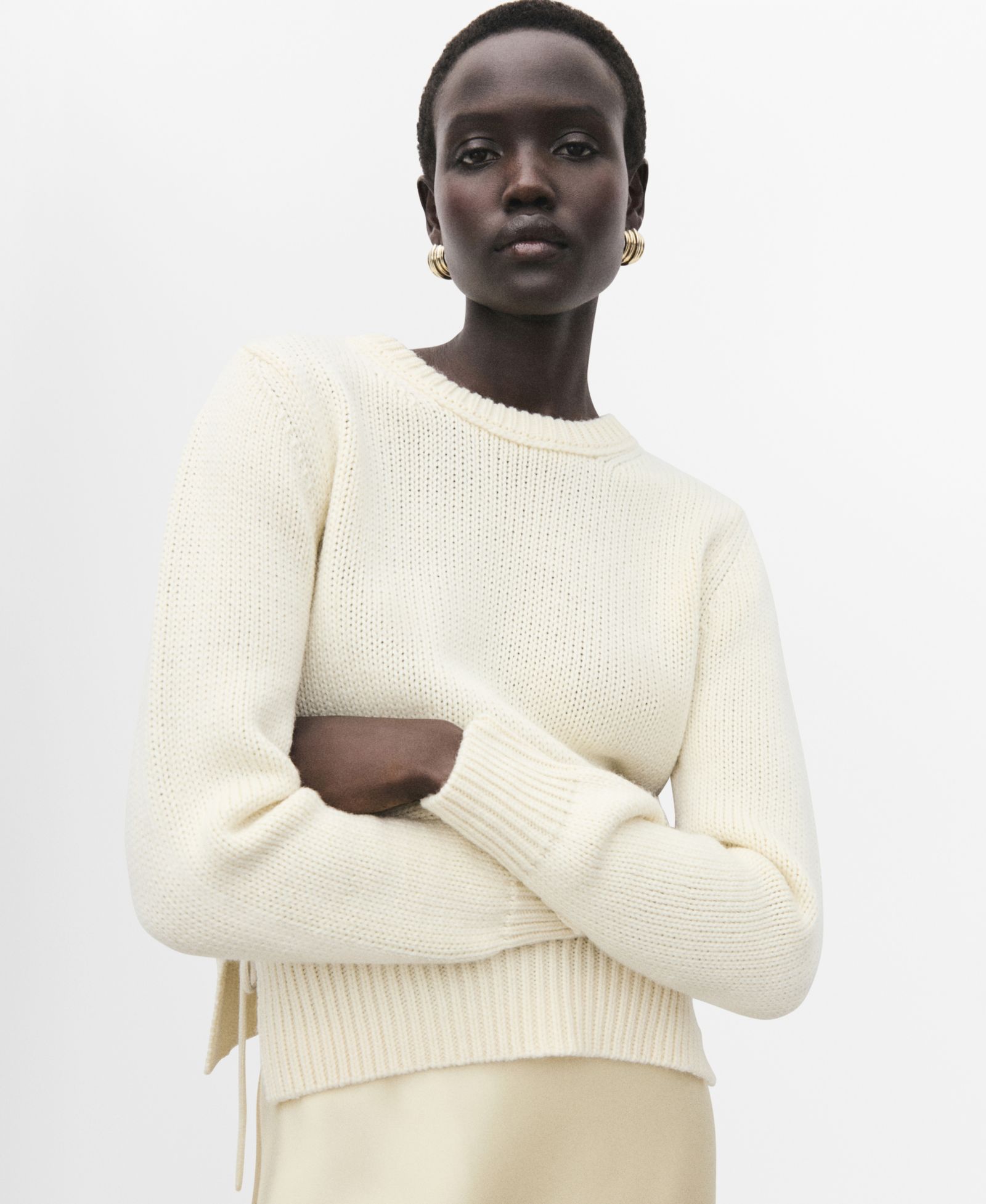 Женский вязаный свитер Mango Tie Slits