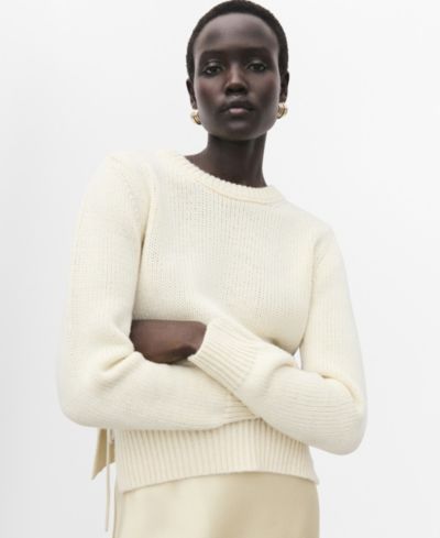 Mango Women's Tie Slits Knitted Sweater