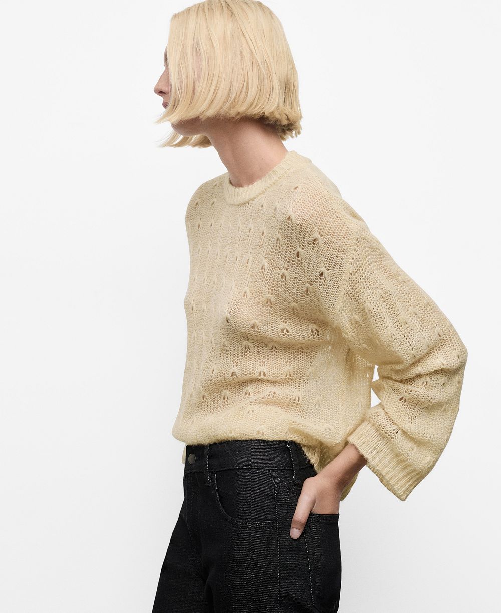 Mango Women's Lace Pattern Knit Sweater