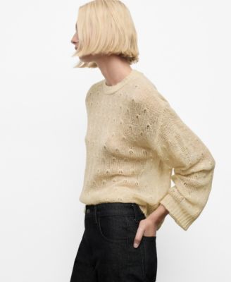 Mango Women's Lace Pattern Knit Sweater