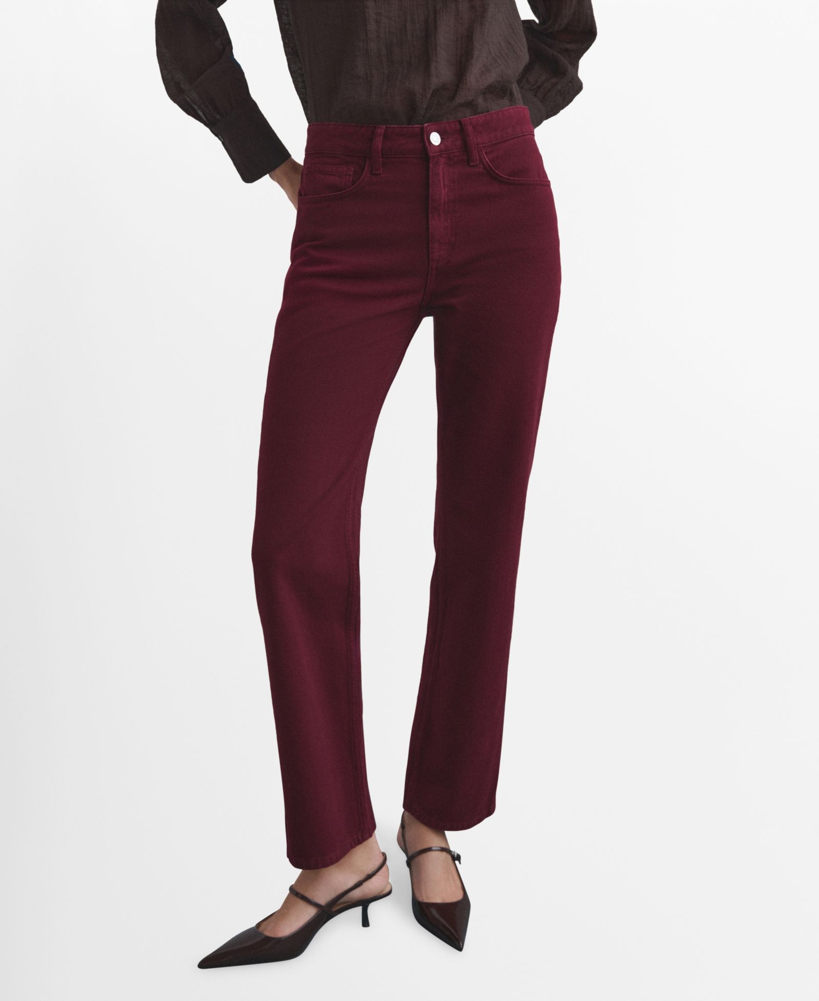 Mango Women's Matilda High-Rise Straight Jeans