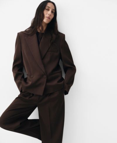 Mango Women's Selection Double-Breasted Suit Blazer
