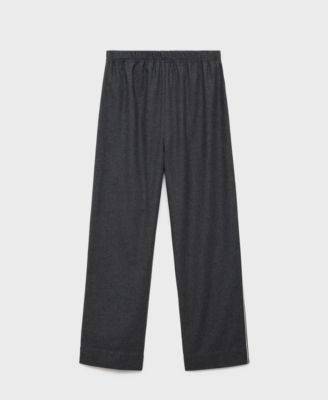 Женские брюки Mango Cotton Flannel Contrast Piping