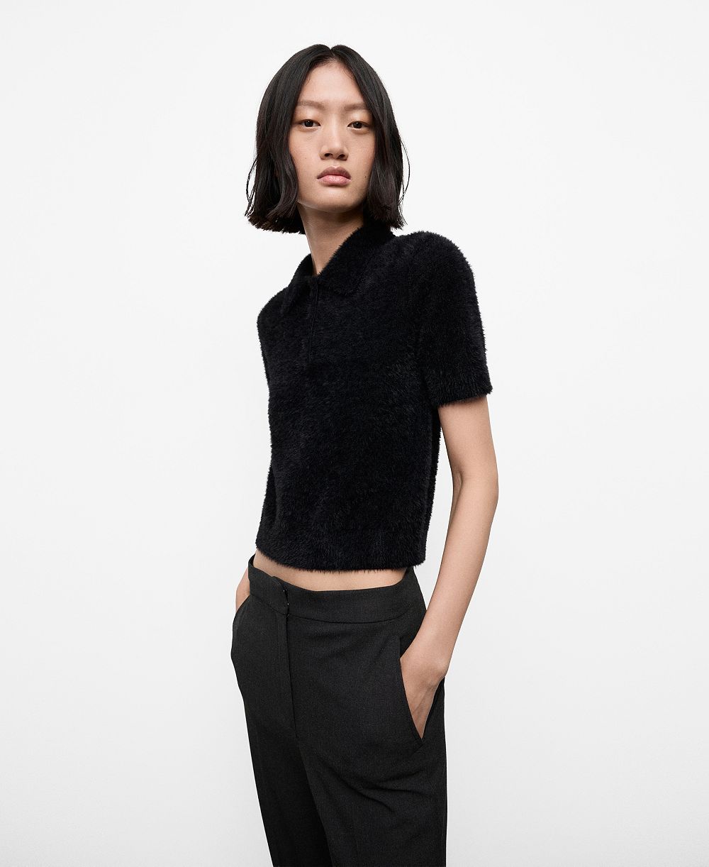 Свитер Mango Women's Fur-Effect Polo-Neck