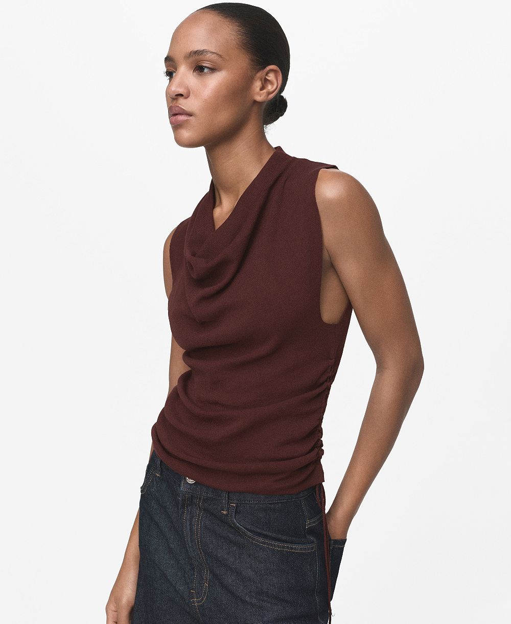 Mango Женский Ruched Knitted Top