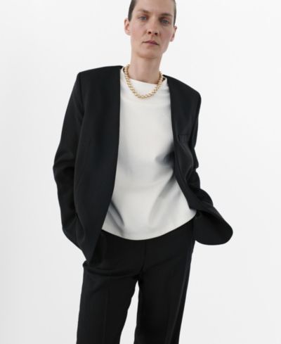 Mango Women's Selection Without Lapels Suit Jacket