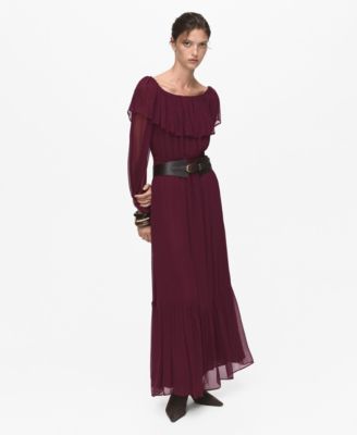 Mango Women's Ruffles Strapless Dress