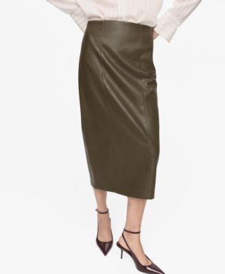 Mango Women's Faux-Leather Pencil Skirt