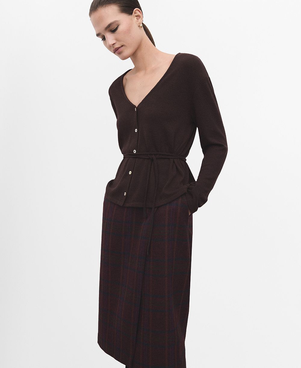 Mango Women's Bow Knitted Cardigan Sweater