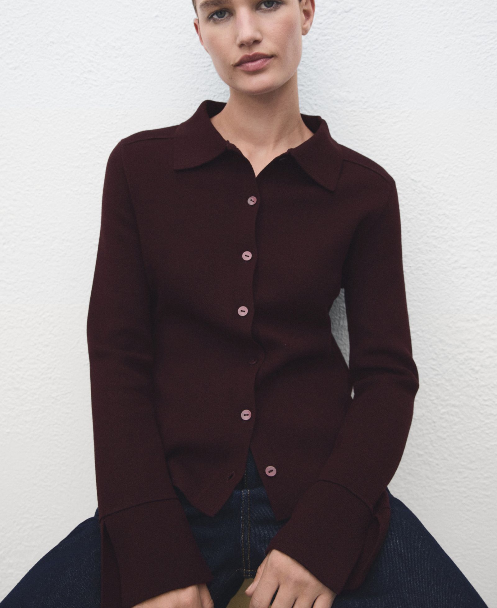 Женский кардиган Mango Shirt Collar