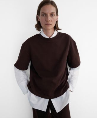 Женская хлопковая футболка Mango Oversized