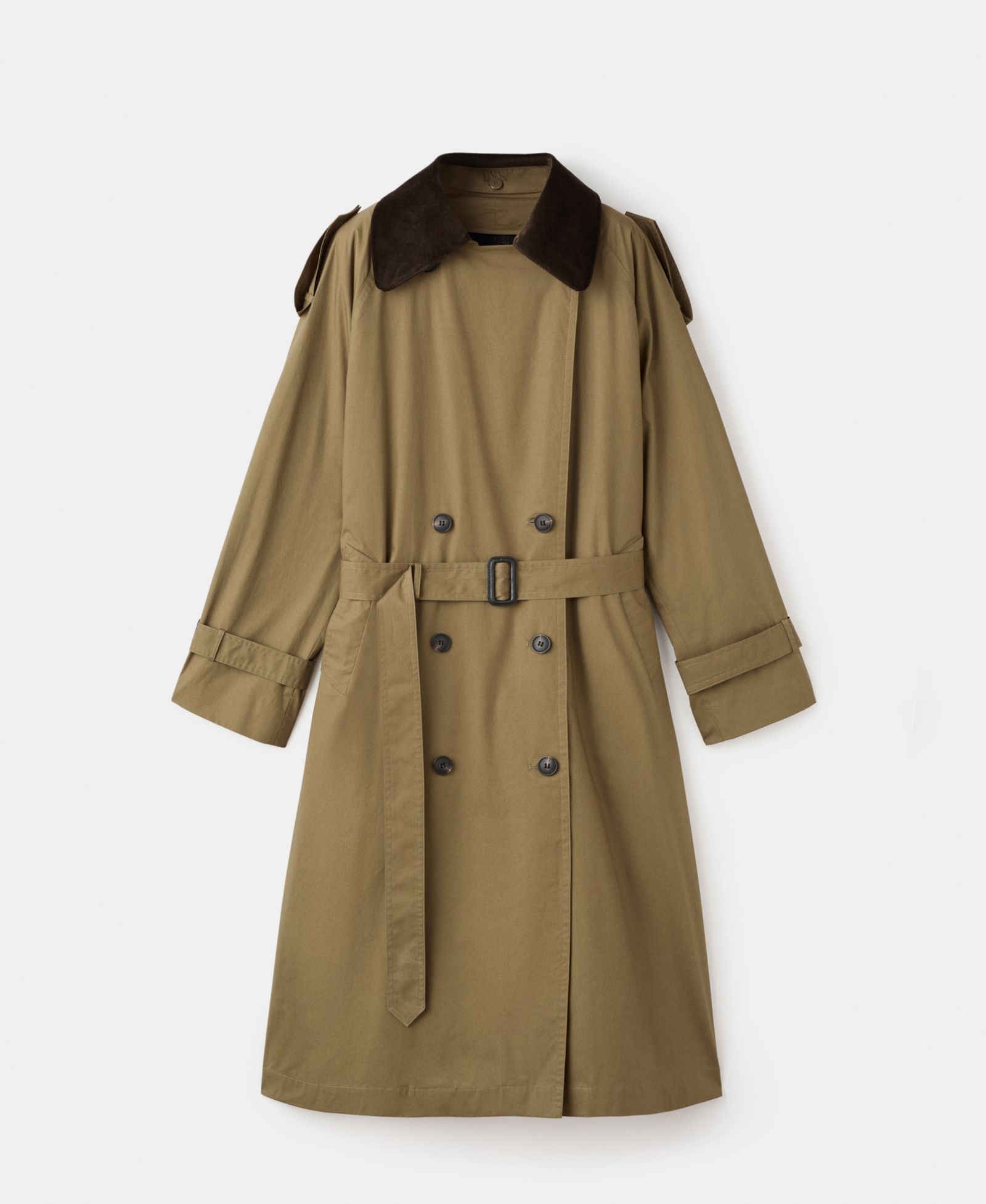 Mango Women's Corduroy Collar Double-Breasted Trench Coat