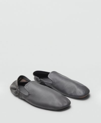 Mango Women's Leather Gathered Shoes