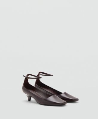 Mango Women's Ankle Strap Kitten-Heeled Shoes