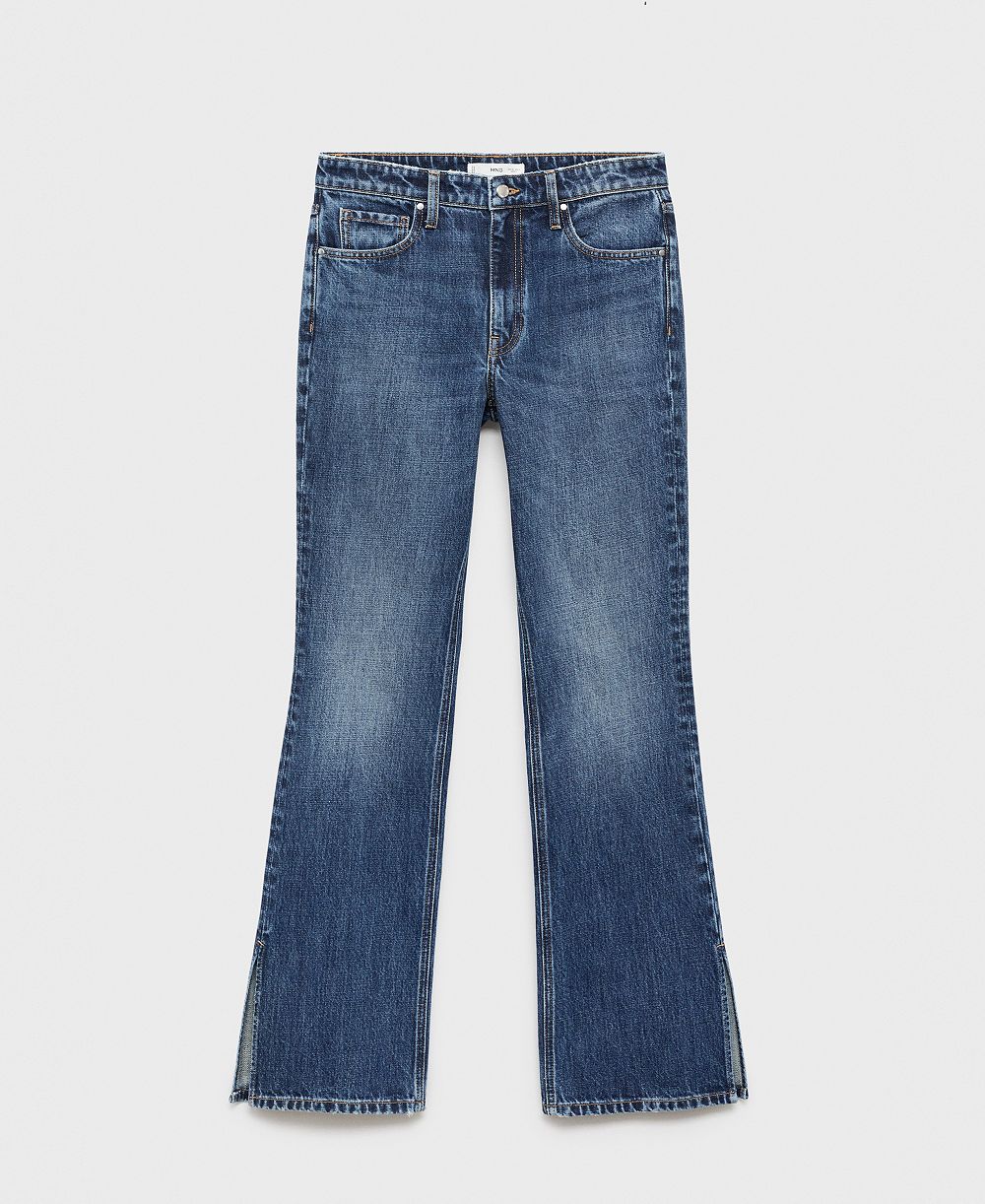 Mango Women's Slit Straight-Leg Jeans