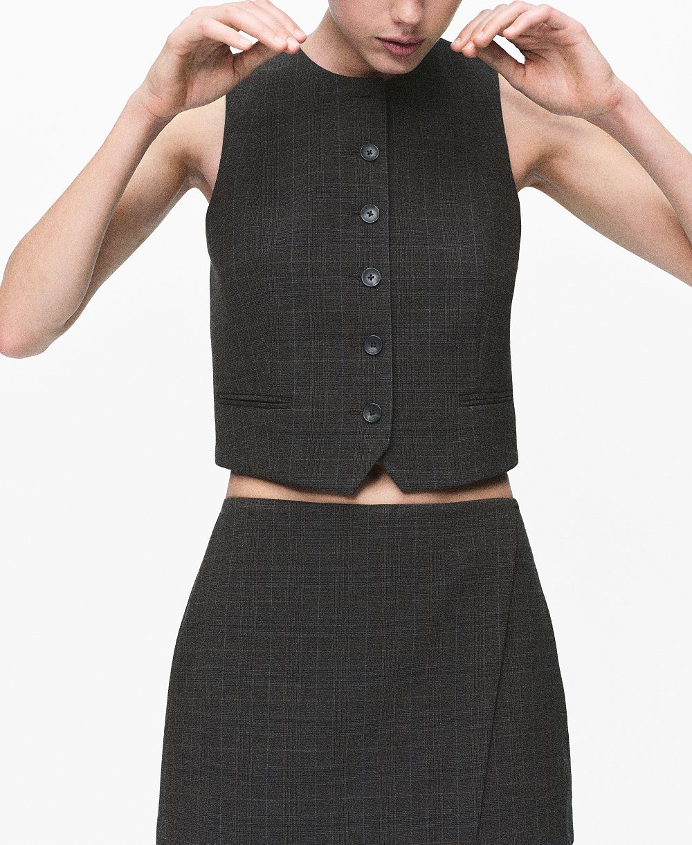 Mango Women's Check Wrap Skirt