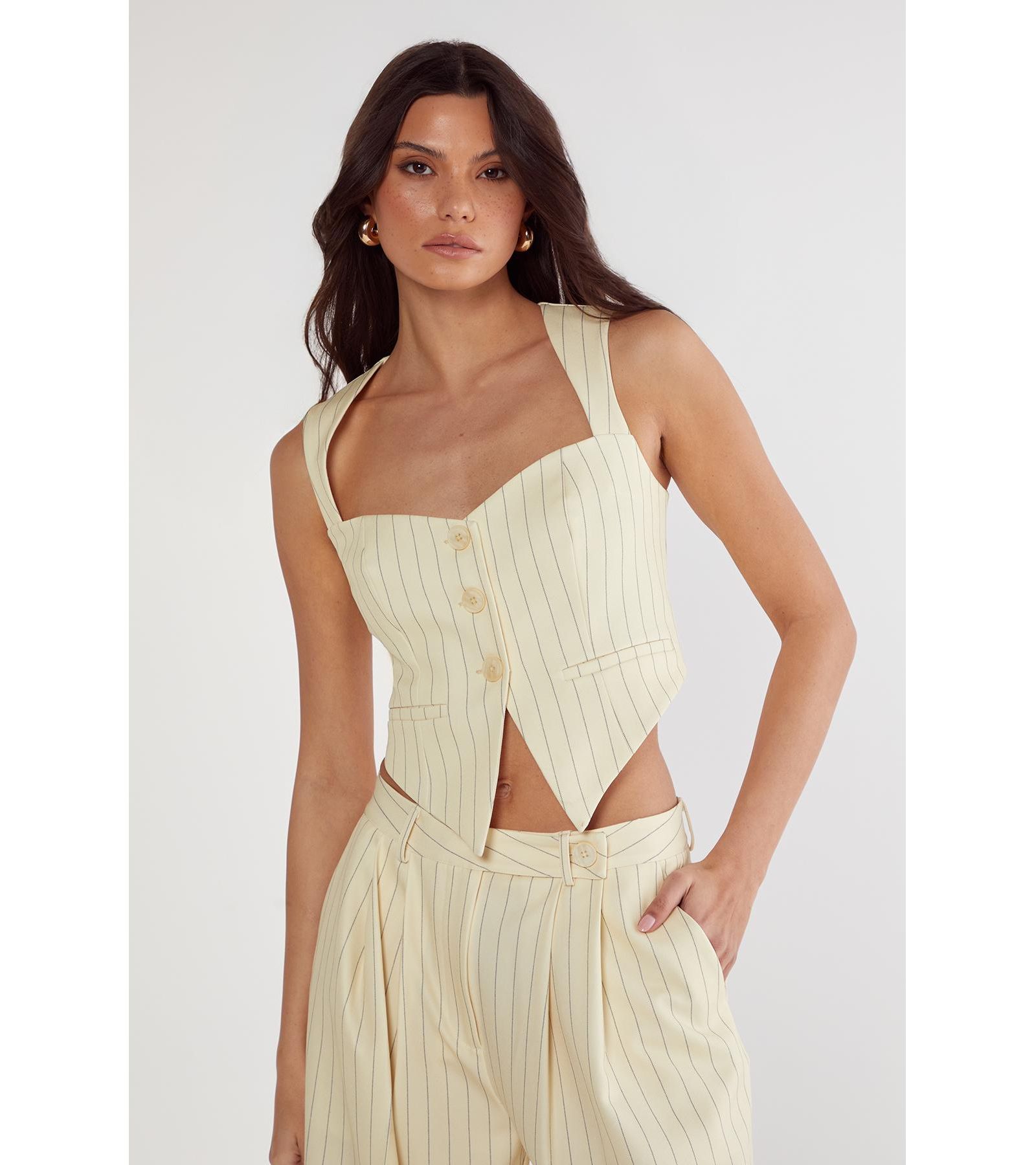 Nasty Gal Women's Pinstripe Tailored Top