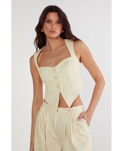 Nasty Gal Women's Pinstripe Tailored Top