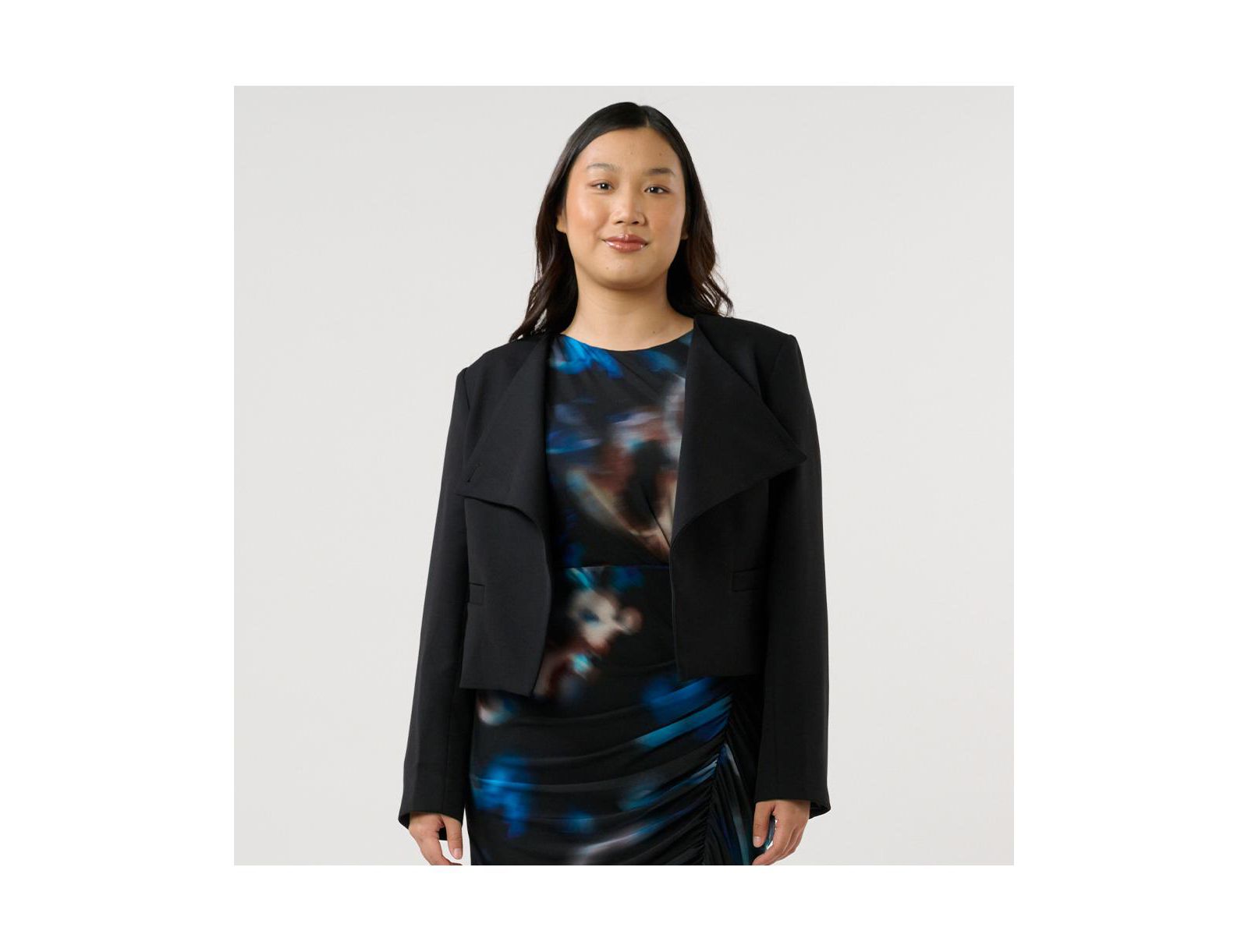 ESTELLE Plus size Eboni Cropped Assymetric Tailored Jacket