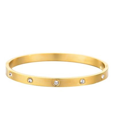 ADORNIA Tarnish Resistant Gold Plated Crystal Eternity Cuff Bracelet