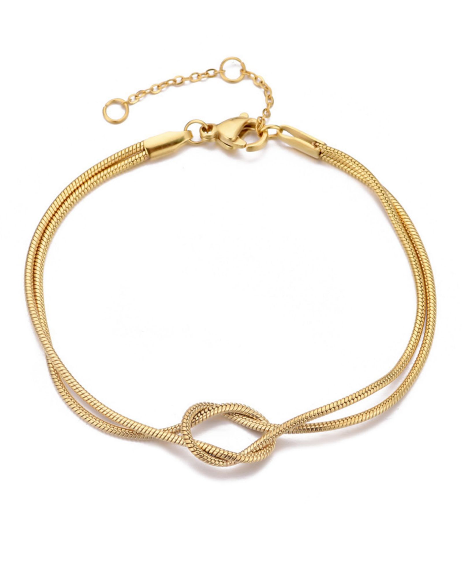 ADORNIA Tarnish Resistant Gold Plated Knotted Rope Chain Bracelet