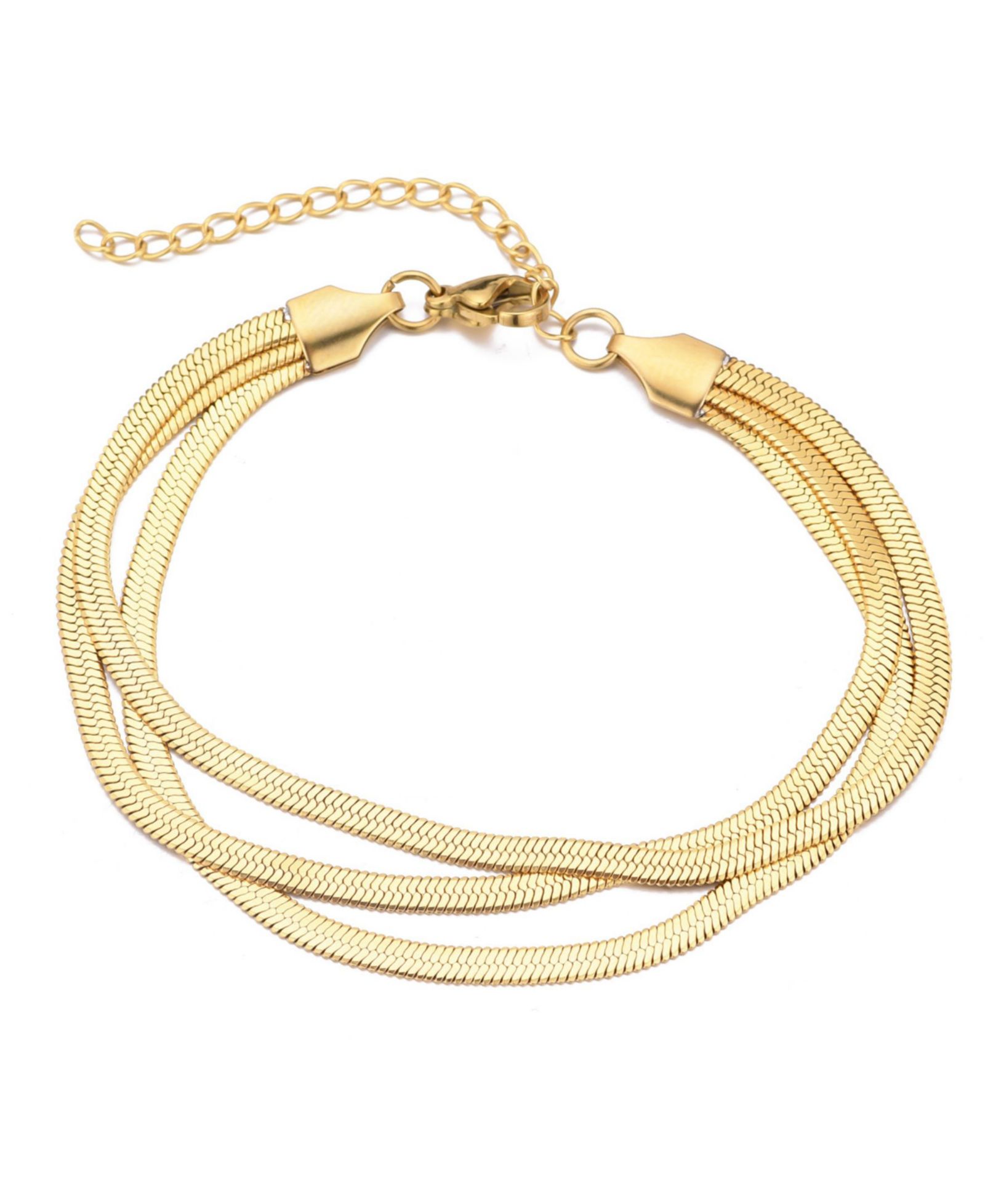 Браслет ADORNIA Multi-Strand Herringbone Chain Gold Plated