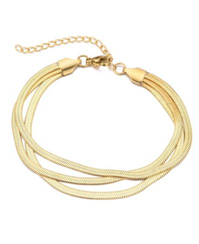 Браслет ADORNIA Multi-Strand Herringbone Chain Gold Plated