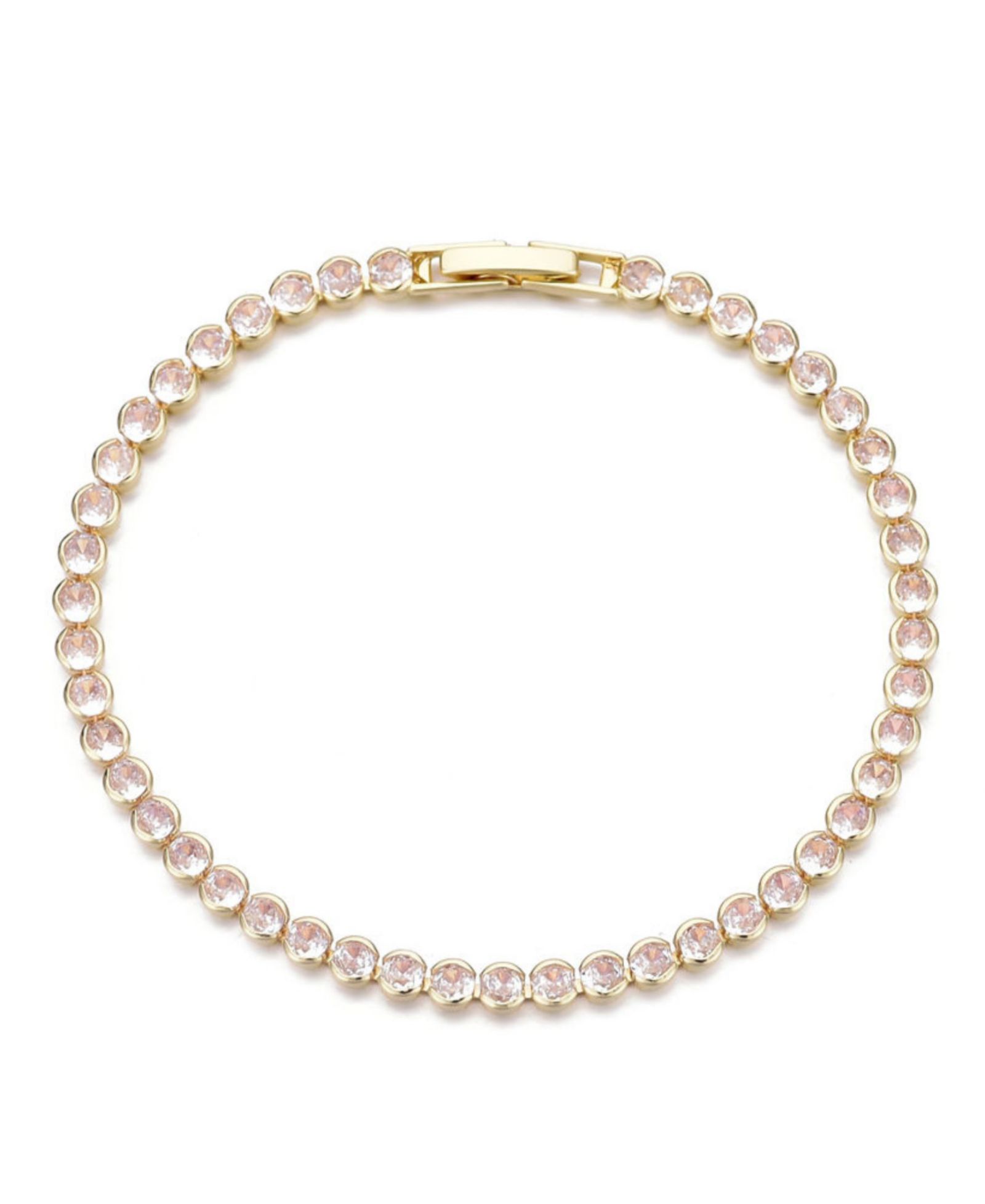 Браслет ADORNIA Gold Plated Crystal Bezeled Tennis