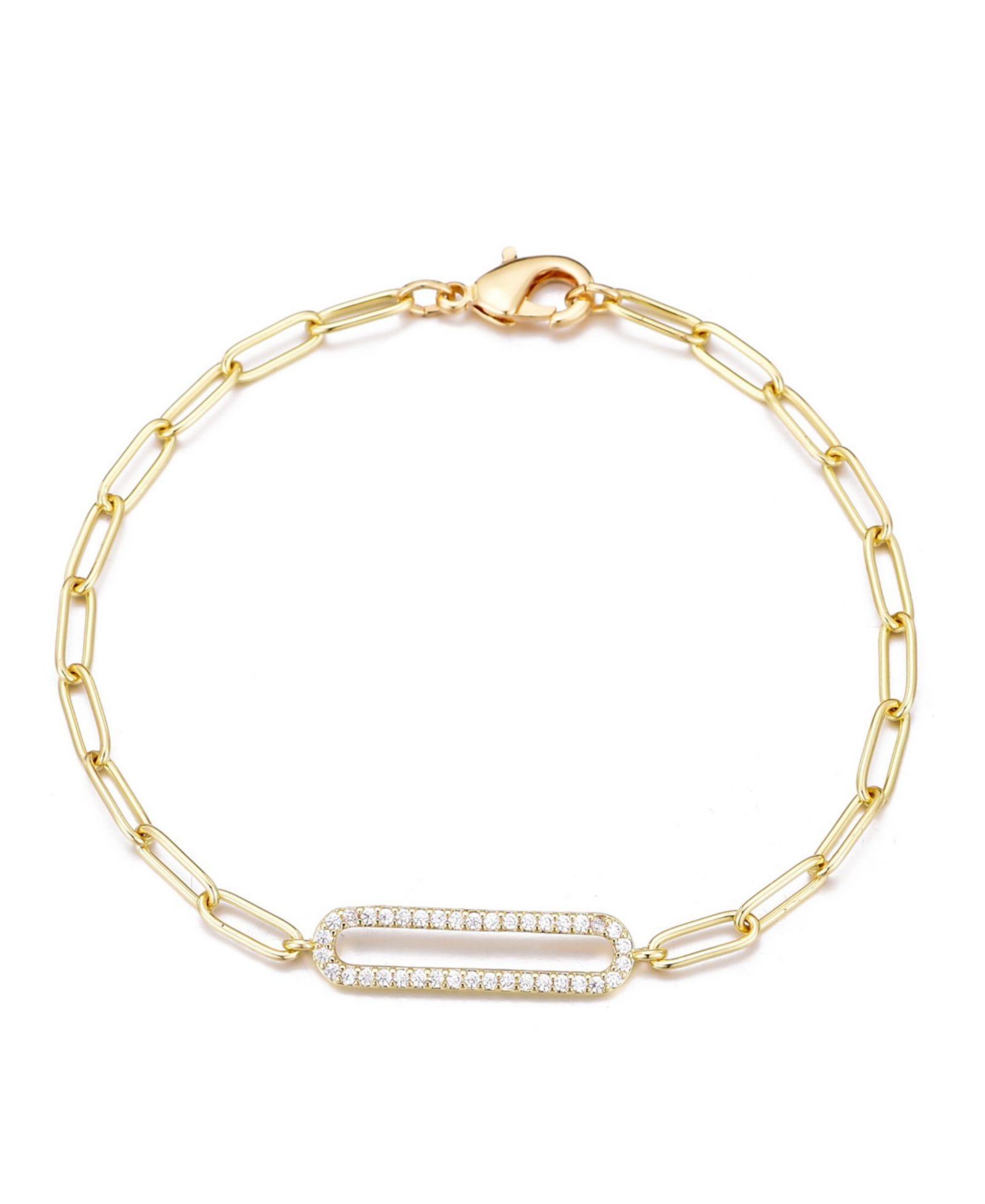 Браслет ADORNIA Gold Plated Cubic Zirconia Pave Link