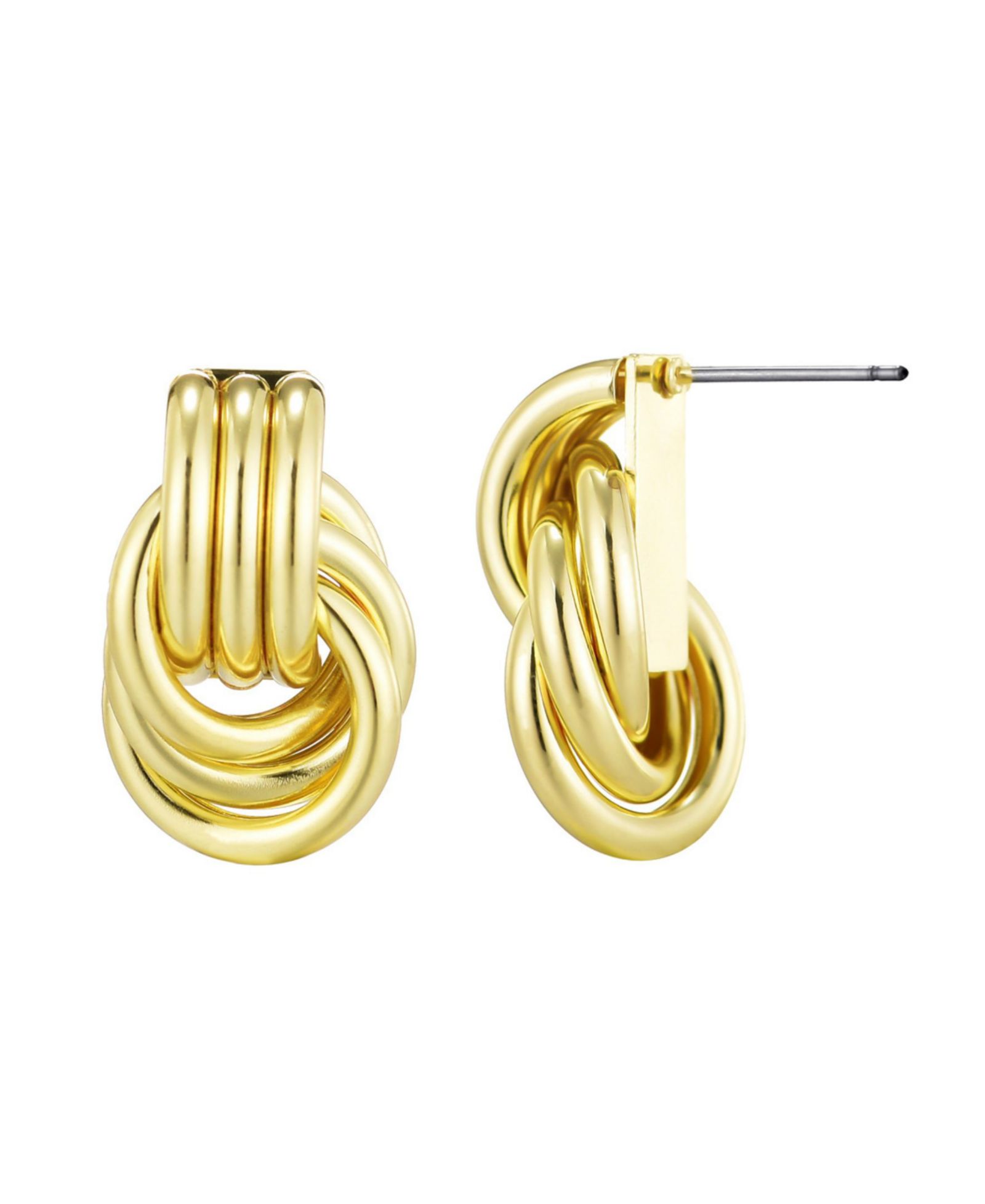 ADORNIA Gold Plated Doorknocker Stud Earrings