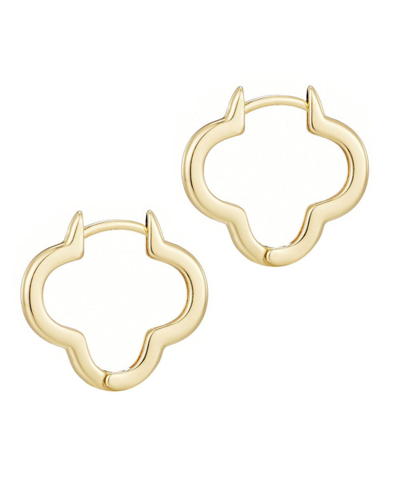 ADORNIA Gold Plated Clover Hoop Earrings