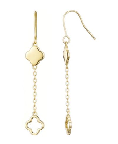 ADORNIA Gold Plated Clover Drop Earrings