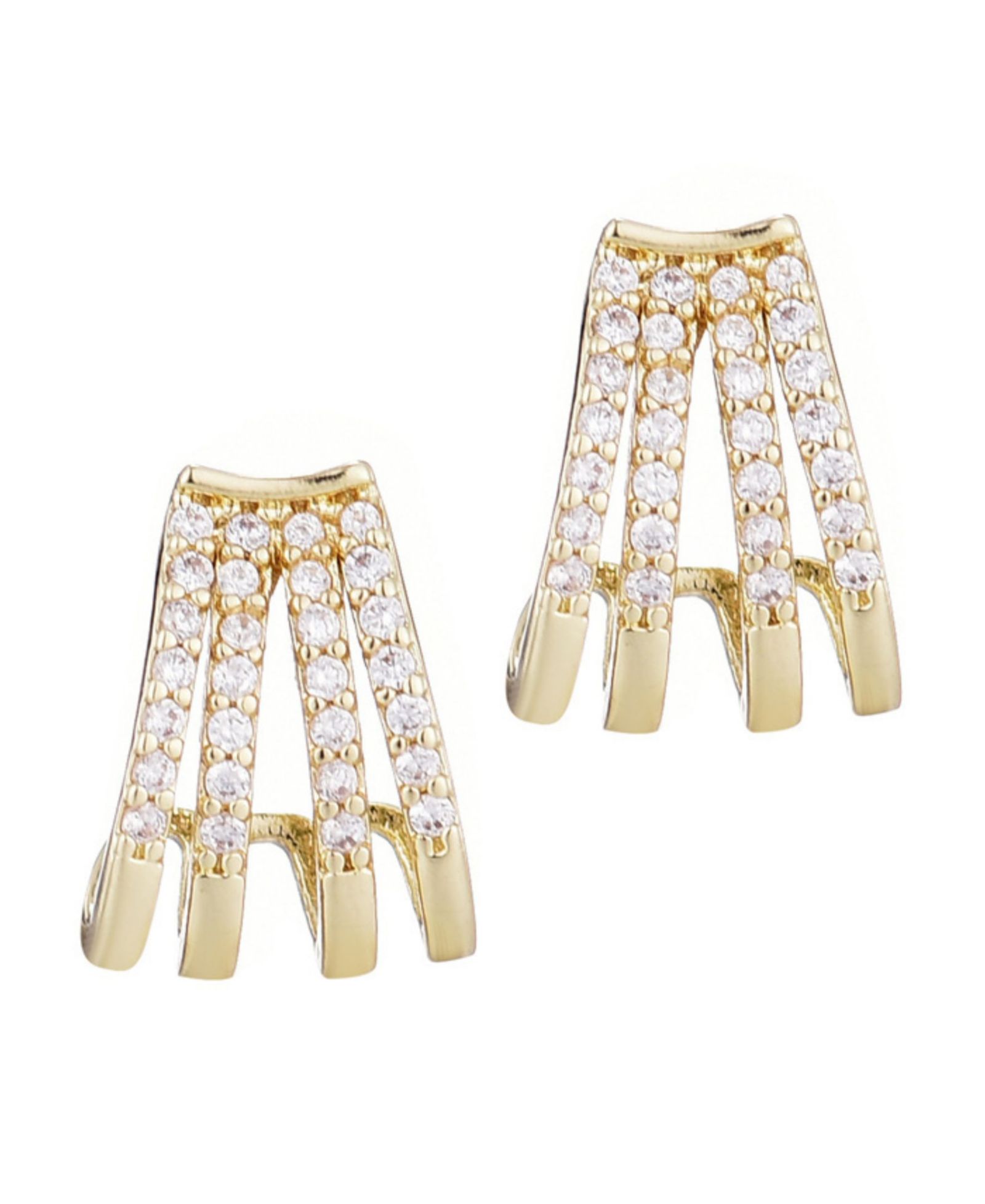 Серьги-кольца ADORNIA Gold Plated Cubic Zirconia Ear Wrap Huggie